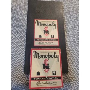 Vintage 1952 Red Popular Edition Monopoly Board Game- Complete